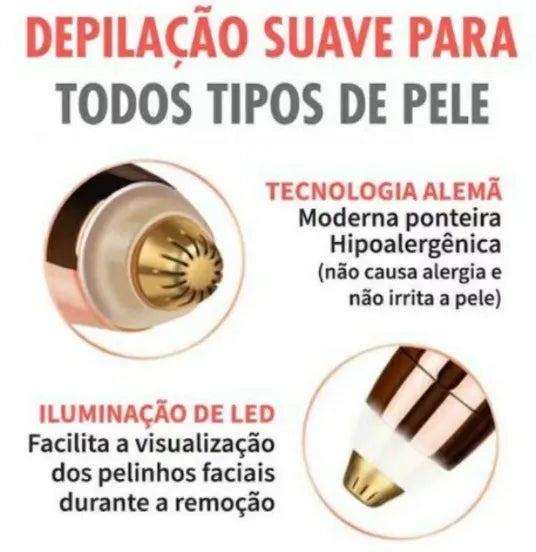 Caneta depiladora elétrica de sobrancelha / USB recarregável