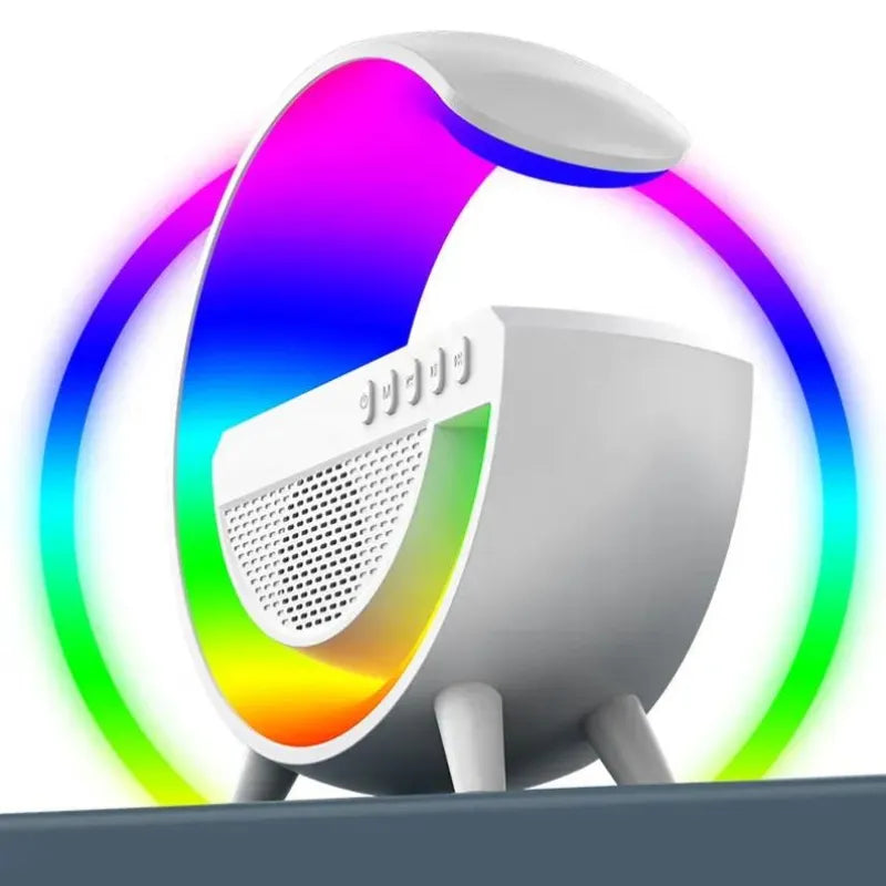 Caixa de Som G-Speaker Carregador Sem Fio Bluetooth RGB Lâmpada De Mesa LED