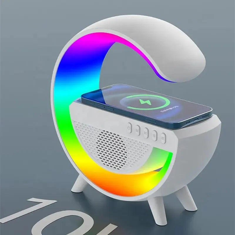 Caixa de Som G-Speaker Carregador Sem Fio Bluetooth RGB Lâmpada De Mesa LED