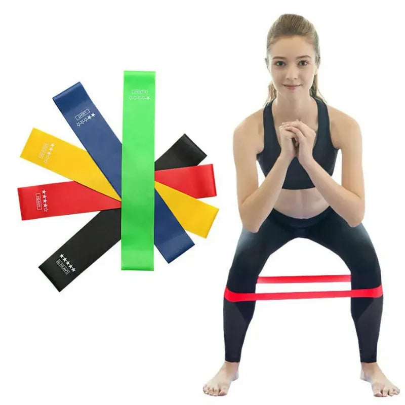 Kit de 5 Mini Faixas Elásticas Ideal p/ Exercício e Mobilidade Em Casa