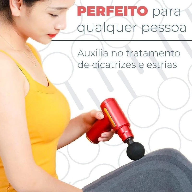 Pistola Elétrica Massageadora Profissional Muscular Recarregável Linha Premium