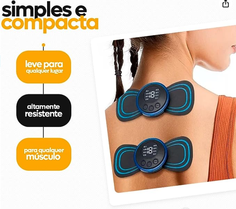 Mini Massageador Elétrico Portátil Alivia Dores Corpo e Pescoço